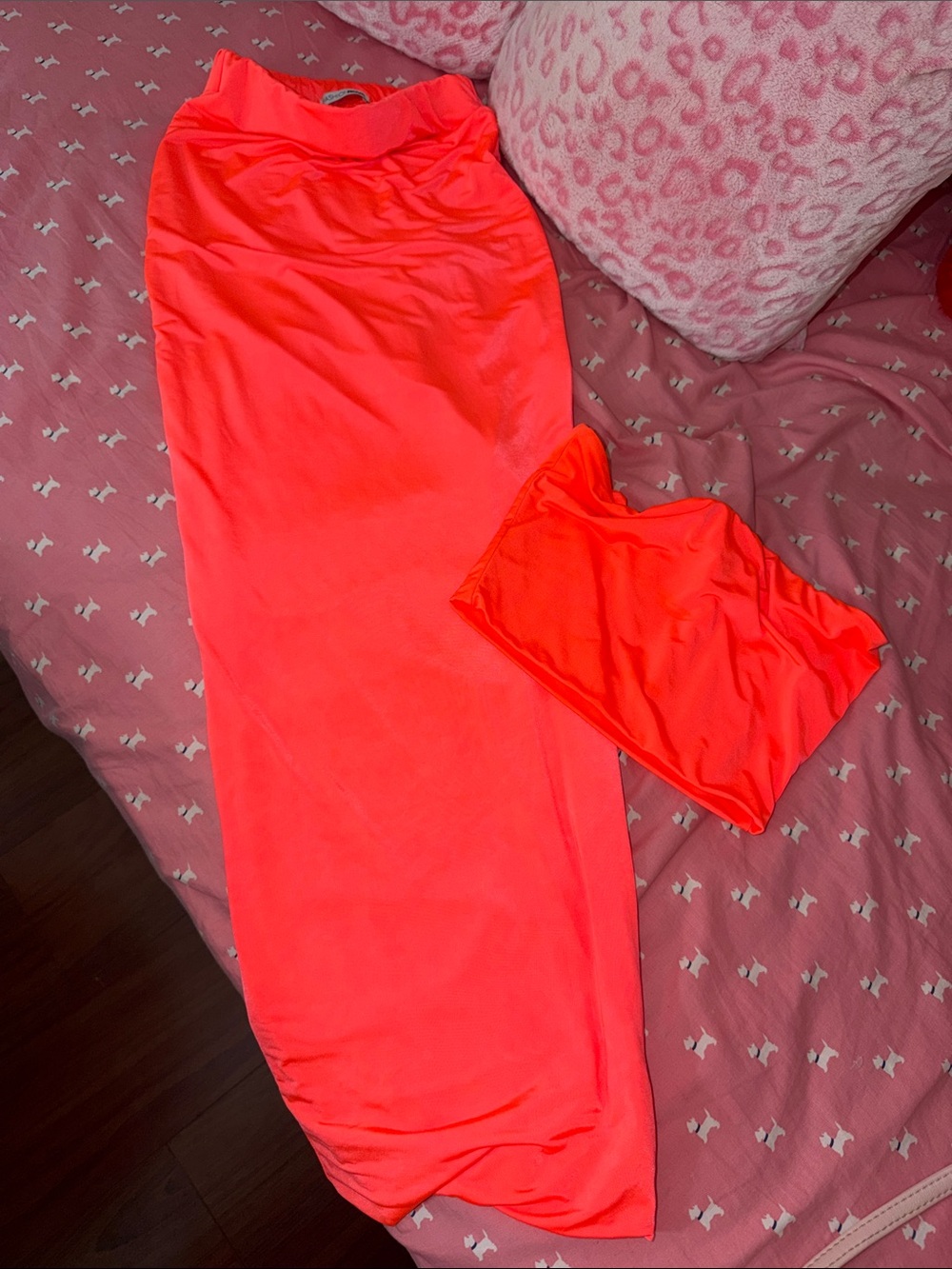 Coral Fashion Nova Skirt Set